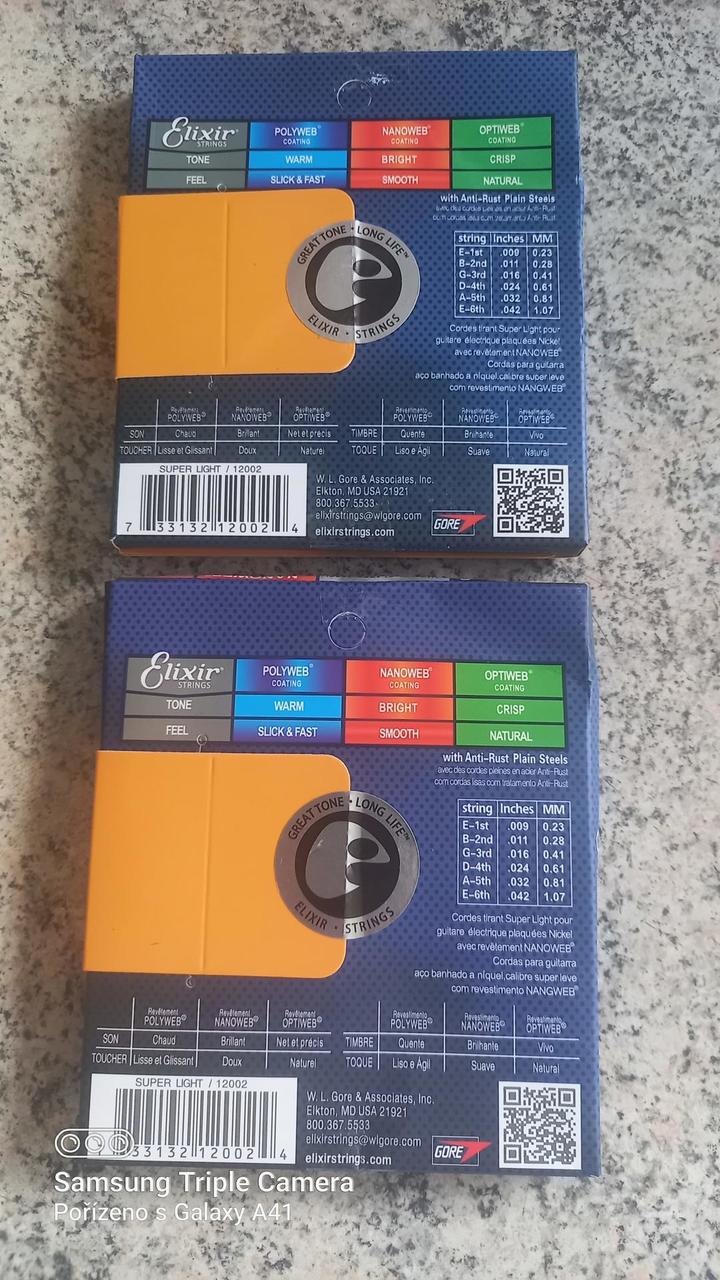 2 sady strun na elektrickou kytaru 9/42